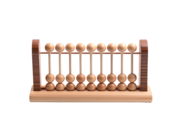 The Celestial Dance of the Wooden Abacus on a White or Clear Surface PNG Transparent Background.