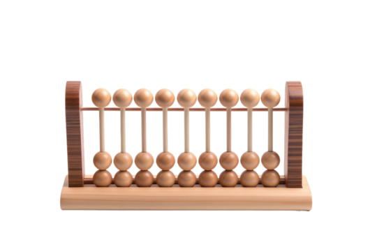 The Celestial Dance of the Wooden Abacus on a White or Clear Surface PNG Transparent Background.