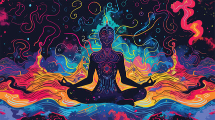 Meditation enlightenment. Sensation of vibrations