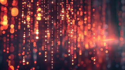Obraz premium Data Stream Binary Code Cascades in a Hypnotic Luminous Flow