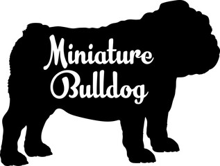Miniature Bulldog Dog silhouette dog breeds logo dog monogram vector