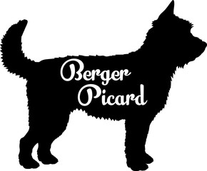 Berger Picard Dog silhouette dog breeds logo dog monogram vector
