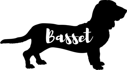 Basset Dog silhouette dog breeds logo dog monogram vector