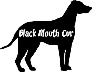 Black Mouth Cur Dog silhouette dog breeds logo dog monogram vector