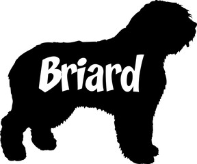 Briard. Dog silhouette dog breeds logo dog monogram vector