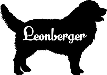 Leonberger. Dog silhouette dog breeds logo dog monogram vector