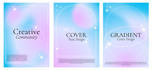 abstract backgrounds aesthetic pink and blue gradient Y2K posters