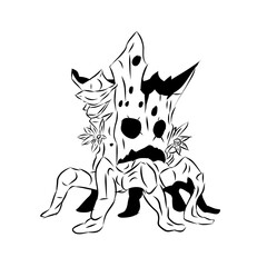 Monsters from black and white drawings