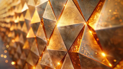 Golden Geometric Pattern with Shimmering Details