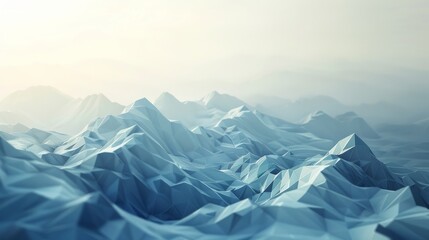 Obraz premium Digital Landscape Geometric Hills and Valleys Stretch Across a Virtual Horizon