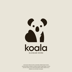 creative koala , animal concept , friendly , logo design symbol.
