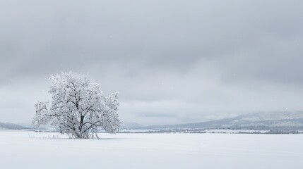 Serene Winter Forest with Snow-Covered Landscape, Highlighting the Solitude and Chill of Winter