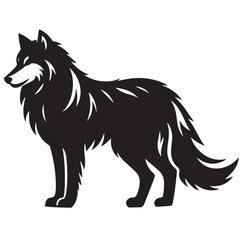 Fox Silhouette Vector Illustration White Background
