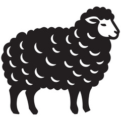 Obraz premium Sheep Silhouette Vector Illustration White Background