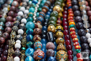 Colorful assortment of beaded jewelry
