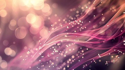 Fototapeta na wymiar Abstract Delicate Lines and Sparkling Bokeh Luxurious Aura Background