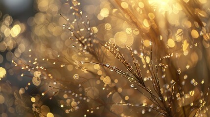 Abstract Delicate Lines and Sparkling Bokeh Luxurious Aura Background