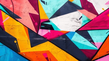 Obraz premium Abstract Geometric Graffiti, Edgy Shapes and Vibrant Background