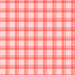 Gingham pattern seamless Plaid repeat in peach.Design for print, tartan, gift wrap, textiles, checkered background for tablecloth