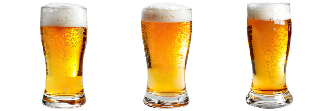 Beer on white background, PNG, transparent background, Generative Ai