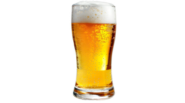 Beer on white background, PNG, transparent background, Generative Ai
