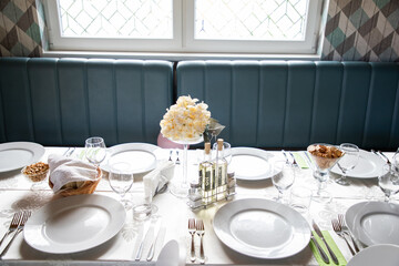 restaurant table for festive gathering