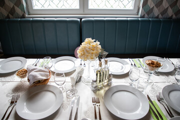 restaurant table for festive gathering
