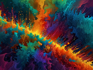 Cosmic Color Burst. Generative AI.