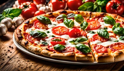 Slices of pizza, commercial photo for marketing use