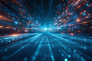 Obraz premium Digital transfer big data on internet. futuristic digital technology