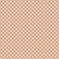 Gingham pattern seamless Plaid repeat in beige and white. Design for print, tartan, gift wrap, textiles, checkered background for tablecloth
