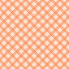 Gingham pattern seamless Plaid repeat in peach.Design for print, tartan, gift wrap, textiles, checkered background for tablecloth
