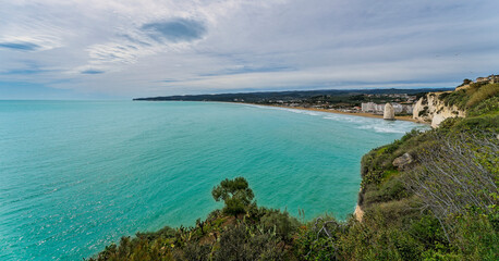 Obraz premium view of the sea from the beach, Vieste, Italy, Europe, March 2024