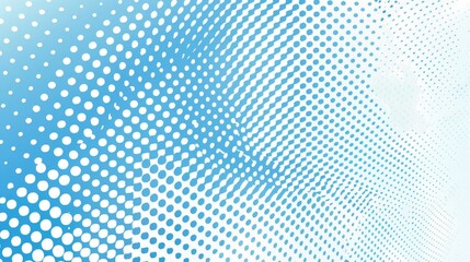 Fototapeta premium Dots halftone white \u0026 blue color pattern gradient grunge texture background. Dots pop art comics sport style vector illustration AI generate