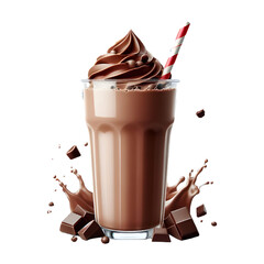 Chocolate milk shake isolated on transparent background Sublimation Clipart