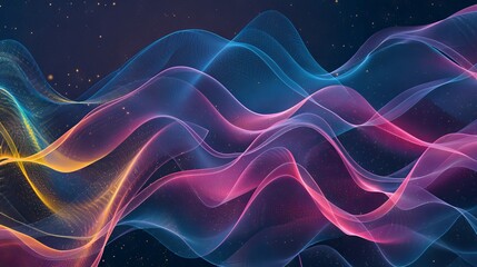 Obraz premium Grainy Gradient Background in Blue, Pink, and Yellow