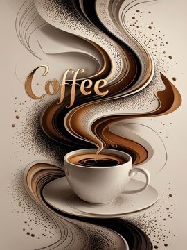 Eye-catching and conceptual abstract image that captures the essence of coffee.
