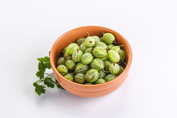 Sweet ripe gooseberries in the bowl