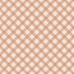 Gingham pattern seamless Plaid repeat in peach.Design for print, tartan, gift wrap, textiles, checkered background for tablecloth