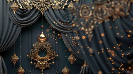 Eid Al Adha Banner Design Vector Illustration. Islamic and Arabic Background for Muslim Community Festival. Moslem Holiday. AI generated