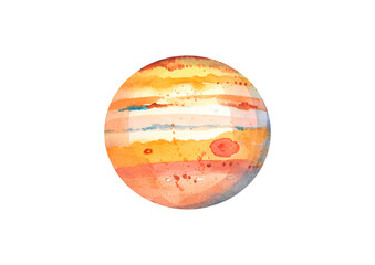 Jupiter. Watercolor drawing on a white background