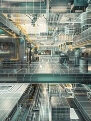 Fototapeta premium Intricate Exchange Floor Plan A Technical Blueprint for Financial Infrastructure