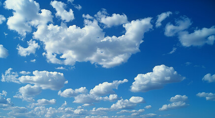 Beautiful blue sky with white clouds, natural background,bright blue background.