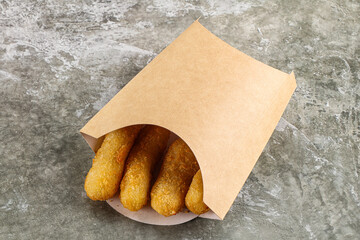 Breaded cheese sticks snack appetizer