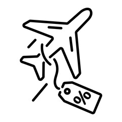 Here is an outline icon of flight discount 