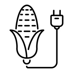 A unique line icon of biomass energy 