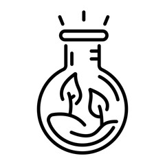 A line style icon of botany research 