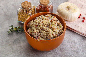 Vegan cuisine - boiled quinoa cereal