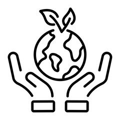 An icon of environment care in line style 
