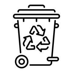 Handy linear icon of waste recycling 